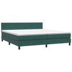 vidaXL Sommier à lattes de lit et matelas et LED vert foncé 180x220cm velours