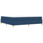 vidaXL Cadre de lit avec matelas Bleu 200 x 200 cm tissu