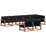 vidaXL Ensemble de canapés d'extérieur 8 pc Naturel et Noir