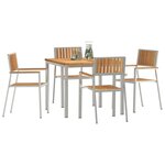 vidaXL Ensemble de repas extérieur 5 Pièces Marron Bois de teck massif