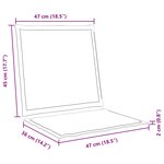 vidaXL Coussins de siège et de dos Polyester Anthracite 47 x 45 x 2 cm