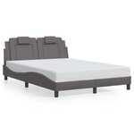 vidaXL Cadre de lit avec LED sans matelas gris 140x190 cm
