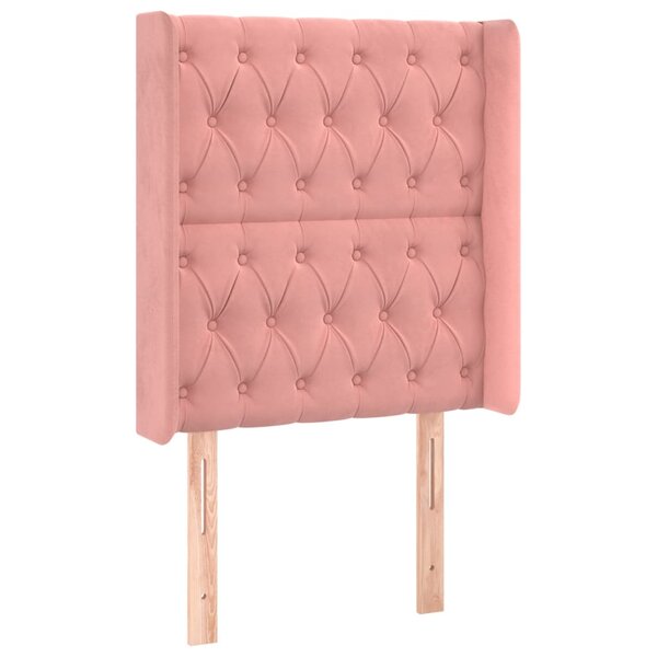 vidaXL Tête de lit avec oreilles Rose 83x16x118/128 cm Velours