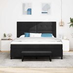 vidaXL Lit à ressorts avec tête de lit Noir 180 x 200 cm tissu