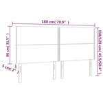 vidaXL Tête de lit à LED Gris clair 180x5x118/128 cm Tissu