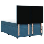 vidaXL Sommier à lattes de lit et matelas Bleu foncé 140x200cm Velours