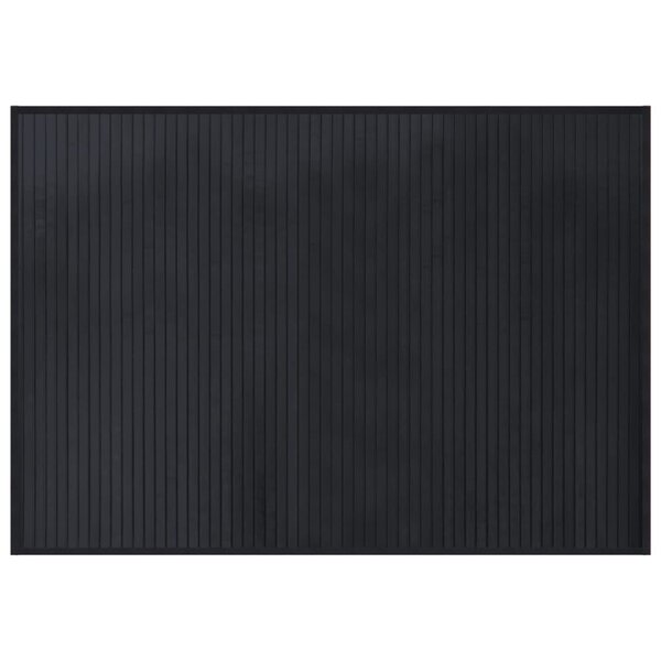 vidaXL Tapis rectangulaire noir 70x100 cm bambou