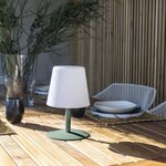 Lampe de table sans fil Standy mini Olive 25 cm  pied vert olive - LED blanc chaud et blanc