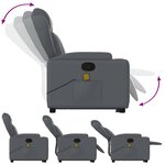 vidaXL Fauteuil inclinable de massage Gris Similicuir