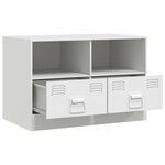 vidaXL Meuble TV blanc 67x39x44 cm acier