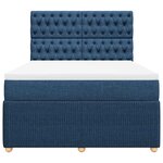 vidaXL Sommier à lattes de lit avec matelas Bleu 140x200 cm Tissu
