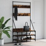 vidaXL Porte-vêtements et rangement des chaussures chêne fumé