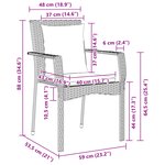 vidaXL Ensemble de dîner jardin 5 pièces avec coussins - Poly Rattan noir