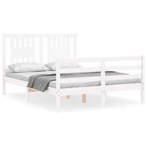 vidaXL Cadre de lit sans matelas blanc 140x200 cm bois massif