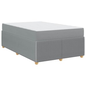 vidaXL Cadre de lit avec matelas Gris clair 120 x 190 cm tissu