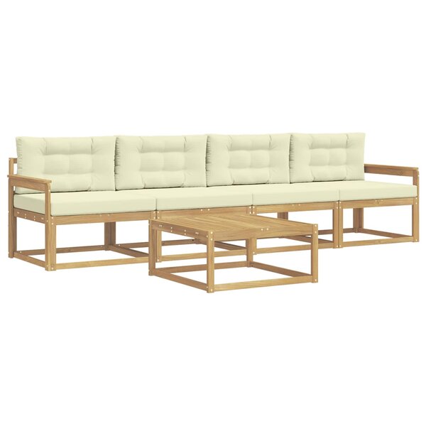 vidaXL Ensemble de canapés d'extérieur 4 pc Blanc et crème