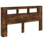 vidaXL Tête de lit à LED chêne fumé 180x18 5x103 5cm bois d'ingénierie