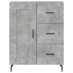 vidaXL Buffet haut Gris béton 69 5x34x180 cm Bois d'ingénierie