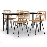 vidaXL Ensemble à manger de jardin 5Pièces Résine tressée