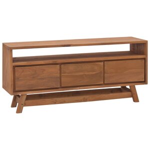 vidaXL Meuble TV 110x30x50 cm Bois de teck massif