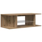 vidaXL Meuble TV avec lumières LED chêne artisanal bois d'ingénierie