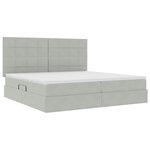 vidaXL Lit de rangement LED avec matelas Gris clair 200 x 200 cm