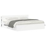 vidaXL Cabinet de Tête de Lit avec stockage Blanc Bois d'ingénierie