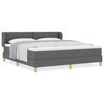 Lit à ressorts vidaXL avec matelas - Gris foncé  180x200 cm  Tissu