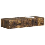 vidaXL Table d'appoint murale Chêne fumé 87 5 x 34 5 x 17 cm