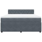 vidaXL Sommier à lattes de lit et matelas Gris foncé 180x200cm Velours