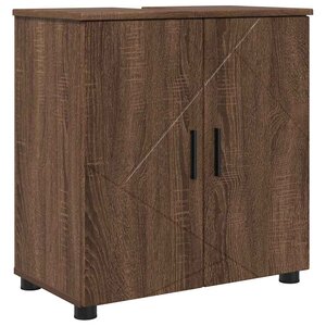 vidaXL Cabinet de salle de bain avec porte Chêne brun 61 x 35 x 64 cm