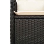 vidaXL Ensemble de bistro de jardin 5 Pièces coussins noir poly rotin