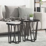 vidaXL Ensemble de tables d'appoint 2 Pièces Chêne noir 50 x 50 x 50.5 cm
