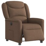 vidaXL Fauteuil inclinable électrique Marron Tissu