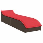 vidaXL Chaise longue pliante coussin rangement marron résine tressée