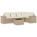 vidaXL Salon de jardin avec coussins 6 Pièces beige résine tressée