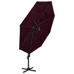 vidaXL Parasol de jardin à 4 niveaux mât en aluminium rouge bordeaux