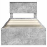 vidaXL Cadre de lit Béton 90 x 200 cm Bois d'ingénierie