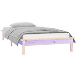 vidaXL Cadre de lit à LED sans matelas 90x200 cm bois massif