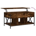 vidaXL Table basse chêne fumé 100x55x50 cm bois d'ingénierie et métal