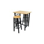 vidaXL Ensemble de table à dîner Bois brun roux avec noir Acier