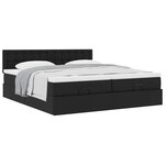VidaXL Cadre de lit ottoman avec matelas noir 200x200 cm similicuir
