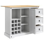 VidaXL Rangement de cuisine Blanc et Cire de Miel 112 x 70 x 91 5 cm