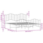 vidaXL Cadre de lit métal sans matelas et pied de lit blanc 160x200 cm