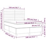 vidaXL Sommier à lattes de lit et matelas et LED Taupe 140x190cm Tissu