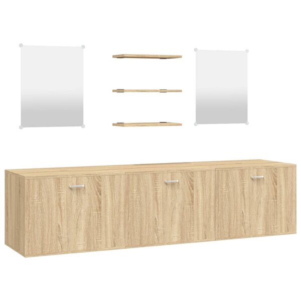 vidaXL Ensemble de meubles salle de bain 6 Pièces chêne bois d'ingénierie