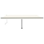 vidaXL Auvent manuel rétractable avec LED 600x300 cm Crème