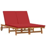 vidaXL Transat 2-personne Marron 125 x 200 x 84cm Bois d'acacia massif