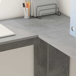vidaXL Bureau d'angle avec rangement Gris béton 140 x 113.5 x 75 cm