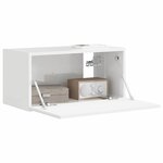 vidaXL Meuble TV mural Montage mural Blanc Brillant 60 x 31 x 29.5 cm